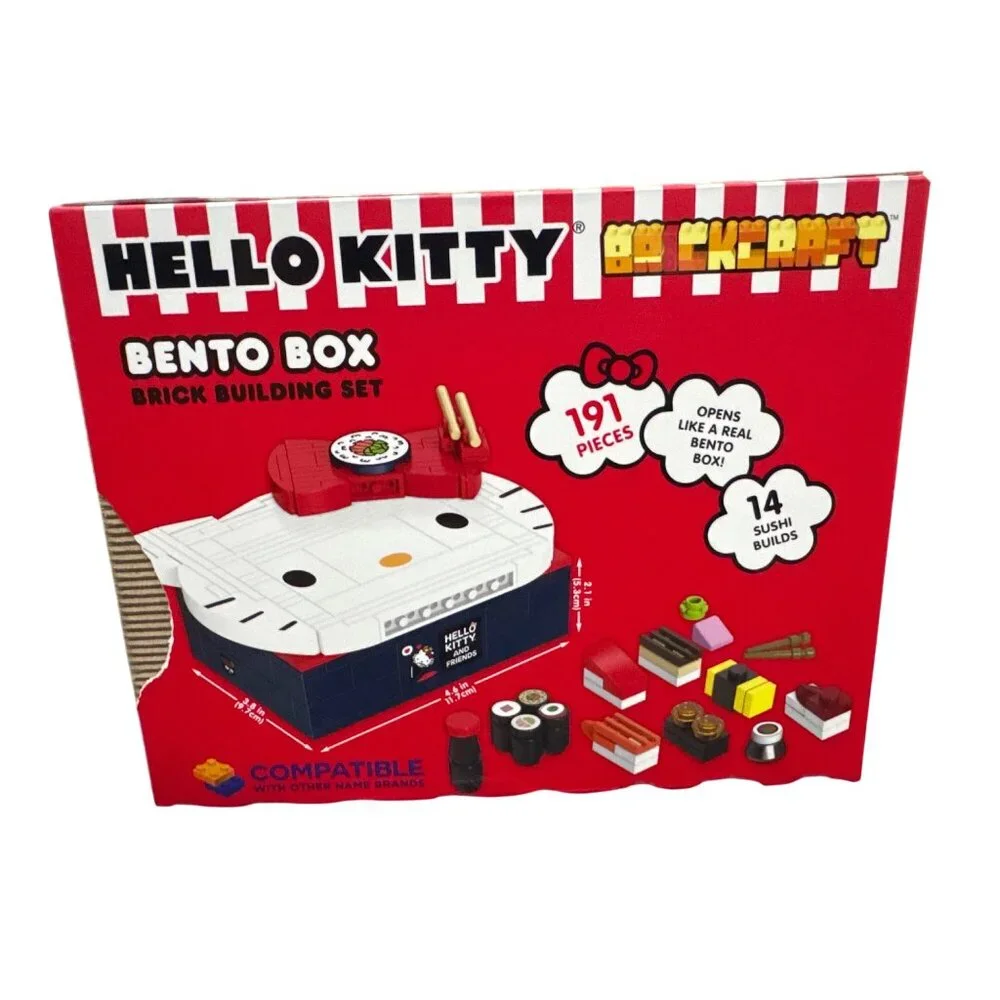 Hello Kitty Bento Box Brick Building Set 12+ 191 Pieces Compatible With Major Br